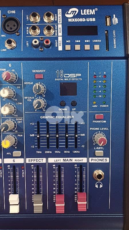 mixer 6ch powered 300w x2 2