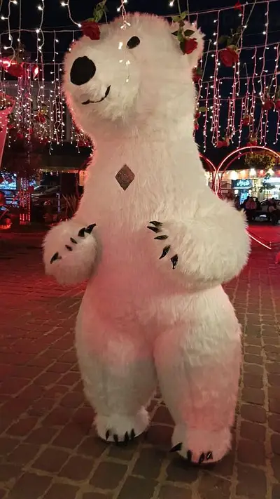 White Bear mascot for events and birthday's