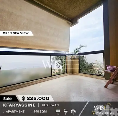 190 SQM apartment for SALE in Kfaryassine!