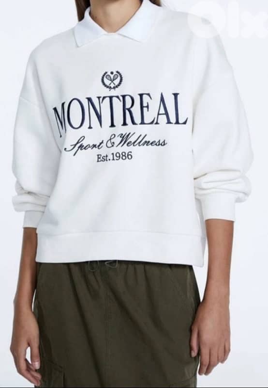 sweatshirt white from stradivarius size s like new 1