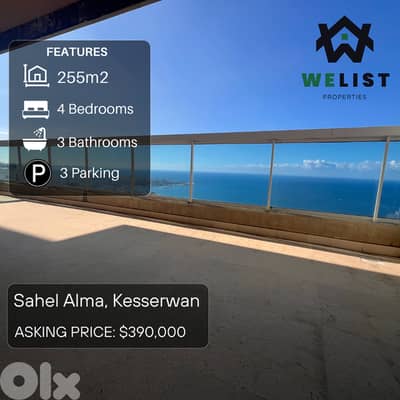 255sqm Apartment for sale in Sahel Alma - Jounieh  REF: MA25JSSA255390