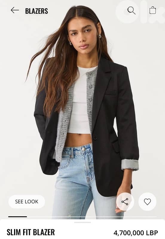 stradivarius basic blazer black color like new size m 1