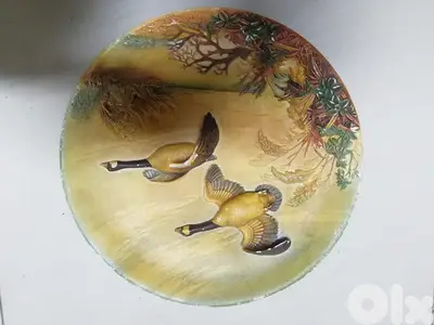 Vintage Bossons Hand Painted Flying Geese decorative wall Plate Chalkw