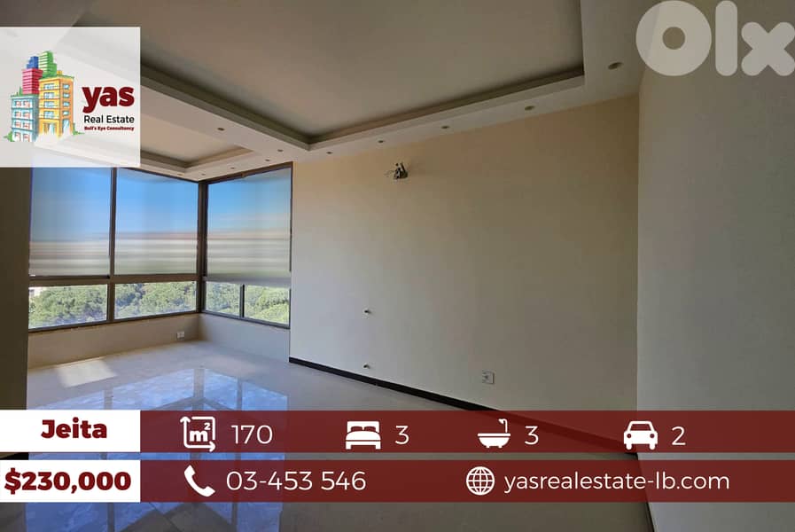 Jeita 170m2 | New | Prime Location |Super Luxury | Panoramic View | TO 0