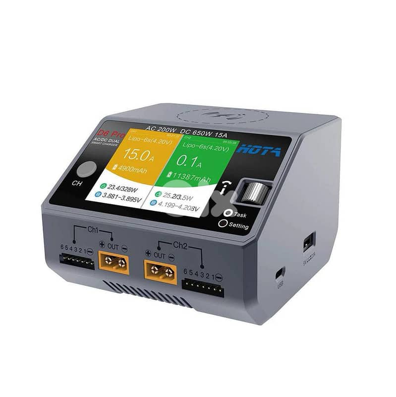 HOTA D6 Pro 325W 15A 1-6S Dual Channel ACDC Smart Charger w Wireless C 0