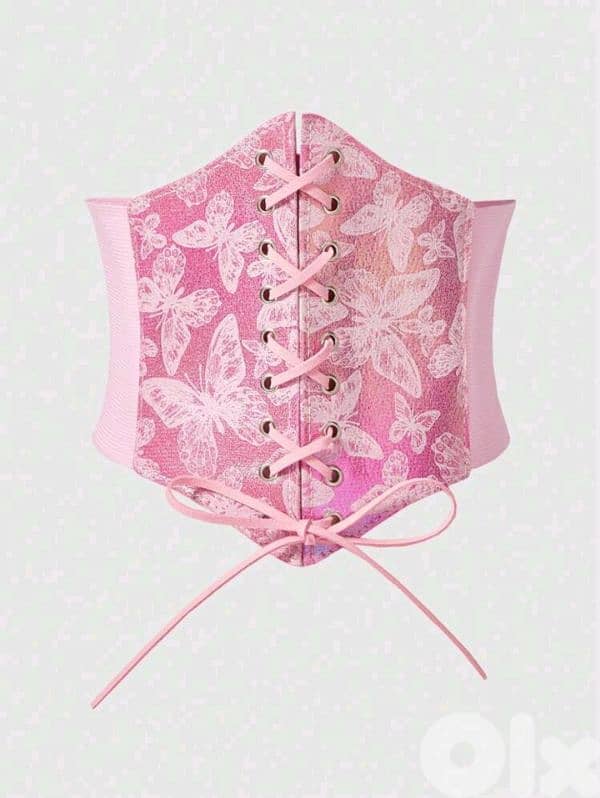 Corset Fairycore Butterfly Print Waist Belt 0