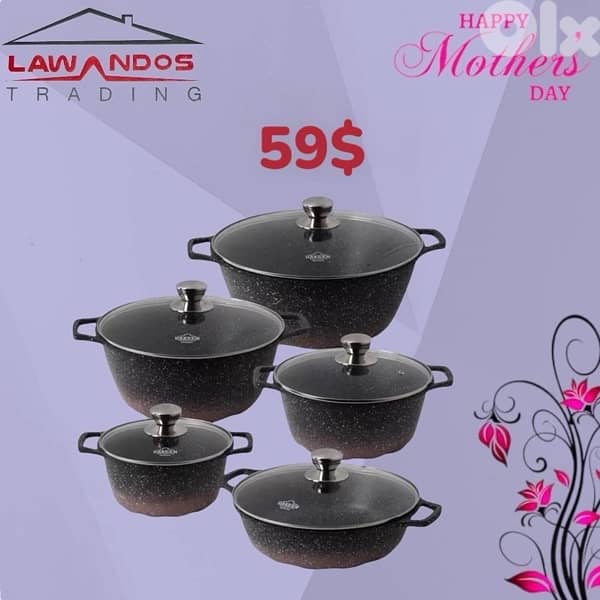 Set Cookware 10pcs Granite 0