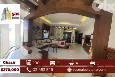Ghazir 190m2 | Duplex | 80m2 Terrace | 80m2 Roof| Furnished | PA|