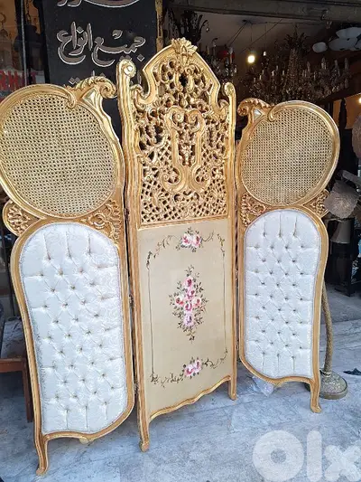 برفان من الروائع فخم للغاية خشب زين حفر ناعم تلبيس ورق ذهب تنجيد مميز