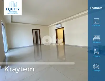 250 SQM Apartment For Sale In Kraytem شقة للبيع #HG1531121