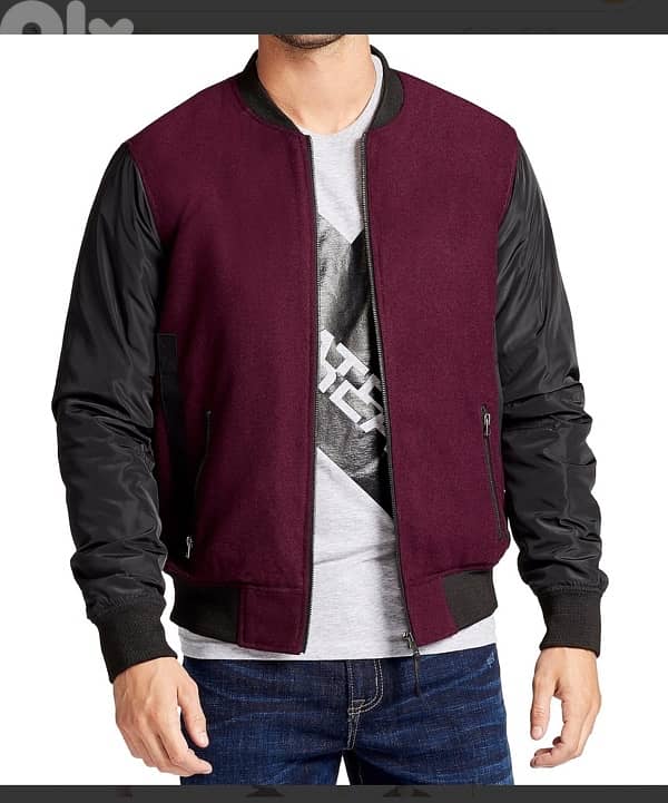 William Rast Mens Lorenzo Bomber Jacket, Purple 0