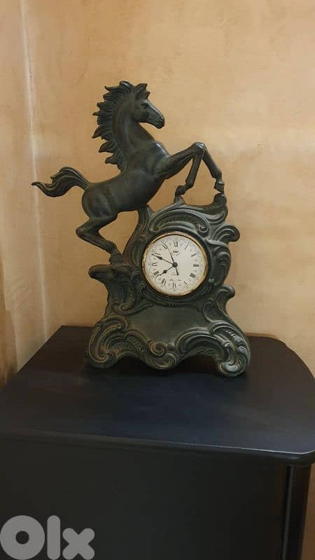 italian  horse clock bronze 1