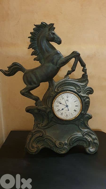 italian  horse clock bronze 0