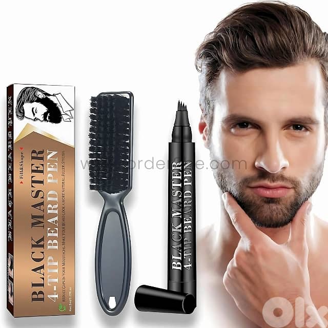 Waterproof Beard Filler Pen w/ Brush – Natural Black/Brown Finish 0