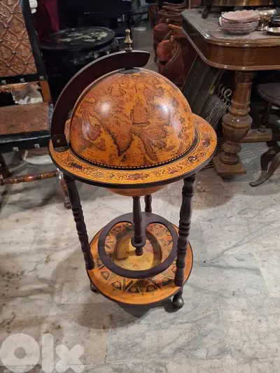 globe bar vintage Italy original بار كرة ارضية ايطالي الصنع انتيك