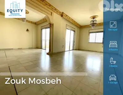 180 SQM Apartment For Rent In Zouk Mosbeh شقة للإيجار #RK155025