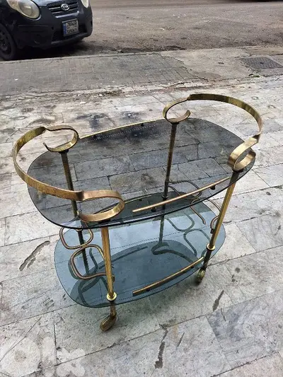 طاولة عرباية مشروب نحاس انتيك مميزة ناعمة trolley bar طاولة عرباية مشروب نحاس انتيك مميزة ناعمة trolley bar