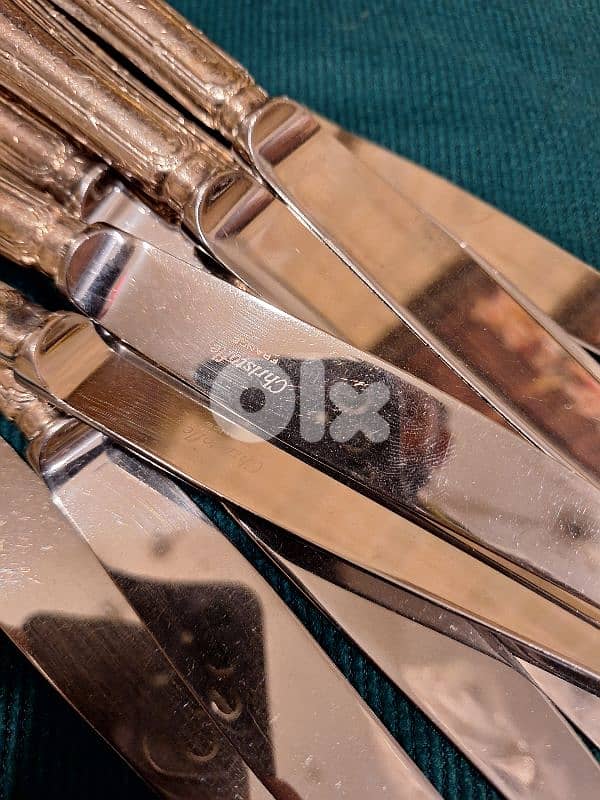 set of 101 christofle France silver ribbon croise amazing price 0