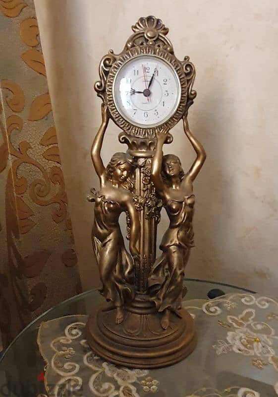 clock & statue crosa art  italy work 100% 0