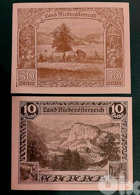 1920 Austria two old banknotes 0