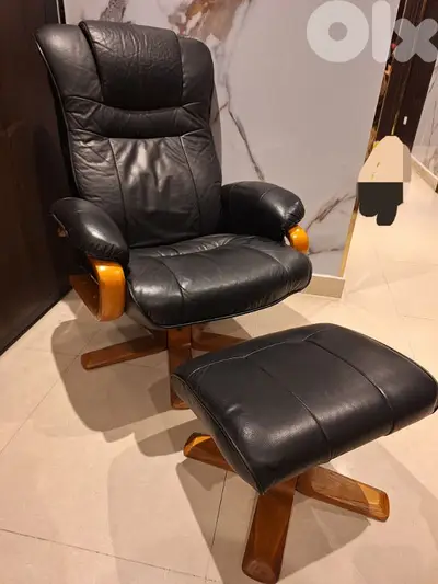 recliner swivel chair genuine leather Italy original