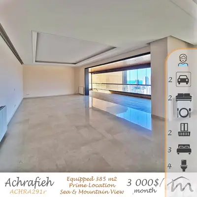 Ashrafieh | Signature 385m² Luxurious Apart | Open Sea & Mountain View
