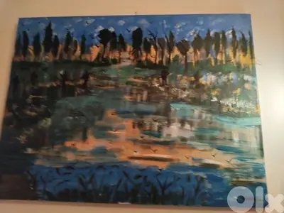 رسم زيتي على القماش يدويه