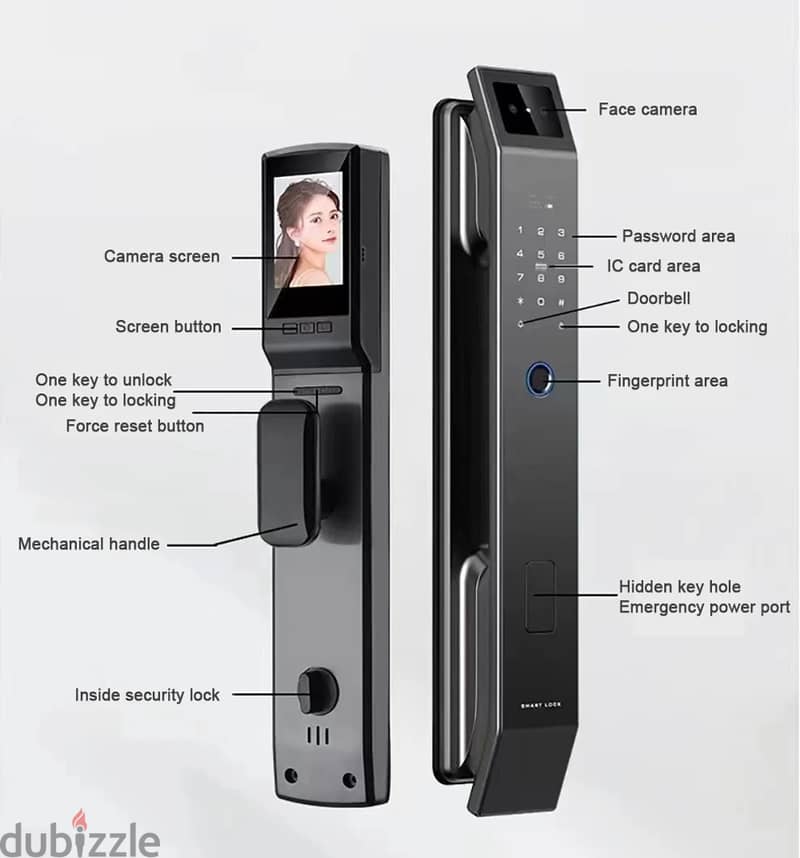 Tuya Smart Digital Door Lock 3D Face D-210 Recognition 3