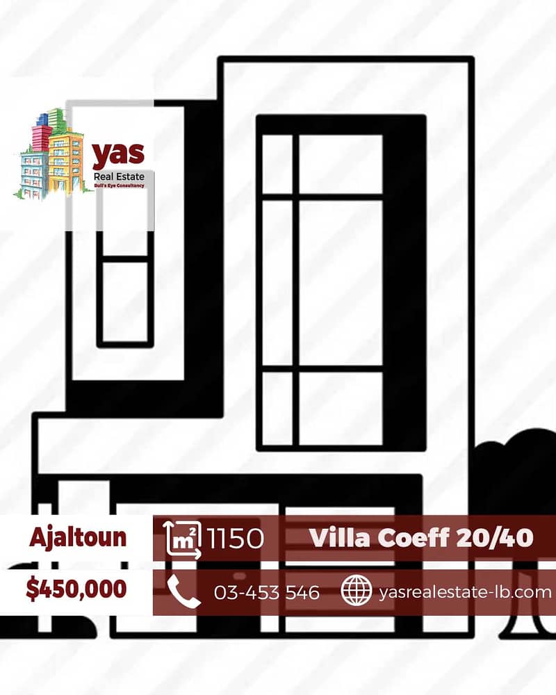Ajaltoun 1150m2  |Villa  | Three Floors | Coeff 20/40 | Classy Area|BA 0