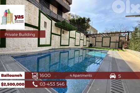 Ballouneh 1600m2 | Private Building | New | View | High-End | Unique |