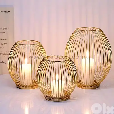 Gold Lantern Candle Holders – Geometric Frames for Magical Home Glow