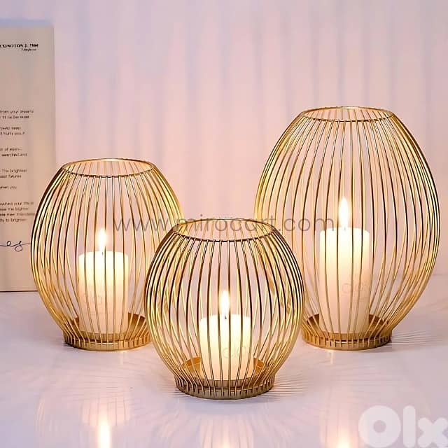 Gold Lantern Candle Holders – Geometric Frames for Magical Home Glow 0