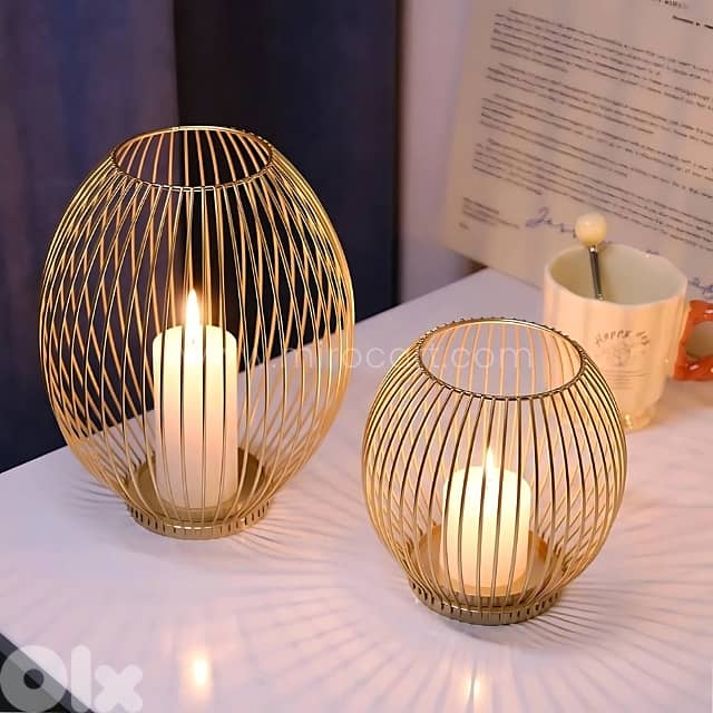 Gold Lantern Candle Holders – Geometric Frames for Magical Home Glow 1