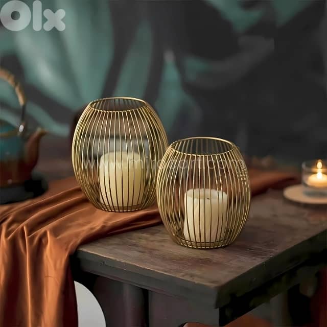 Gold Lantern Candle Holders – Geometric Frames for Magical Home Glow 2