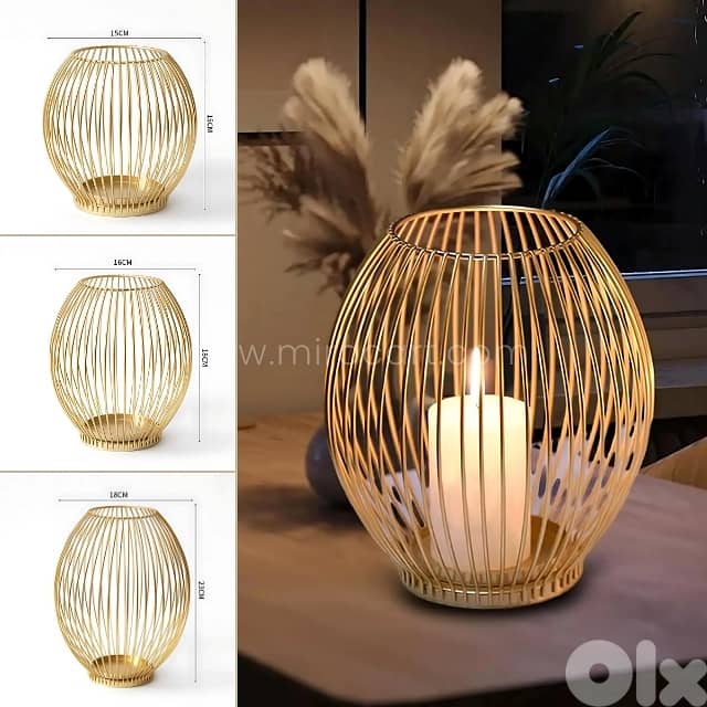 Gold Lantern Candle Holders – Geometric Frames for Magical Home Glow 4