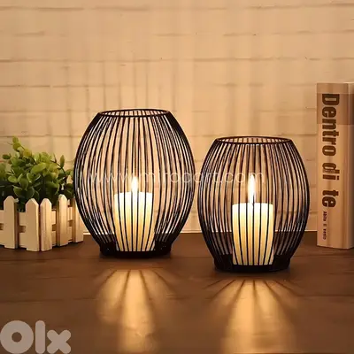 Black Lantern Candle Holders – Geometric Frames for Magical Home Glow