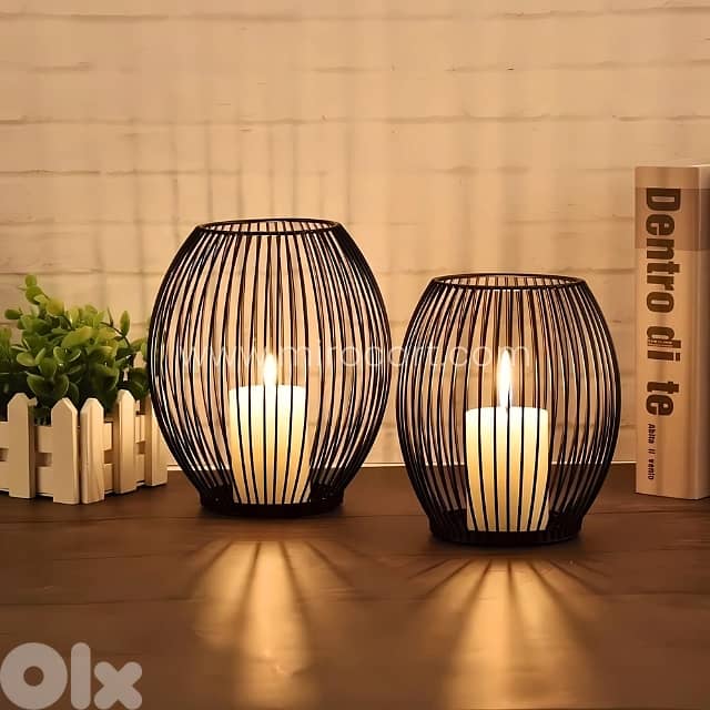 Black Lantern Candle Holders – Geometric Frames for Magical Home Glow 0