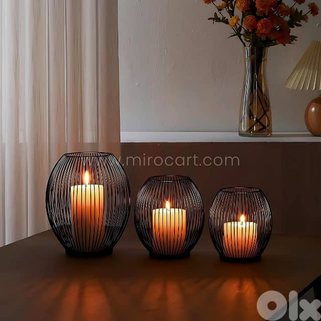 Black Lantern Candle Holders – Geometric Frames for Magical Home Glow 1