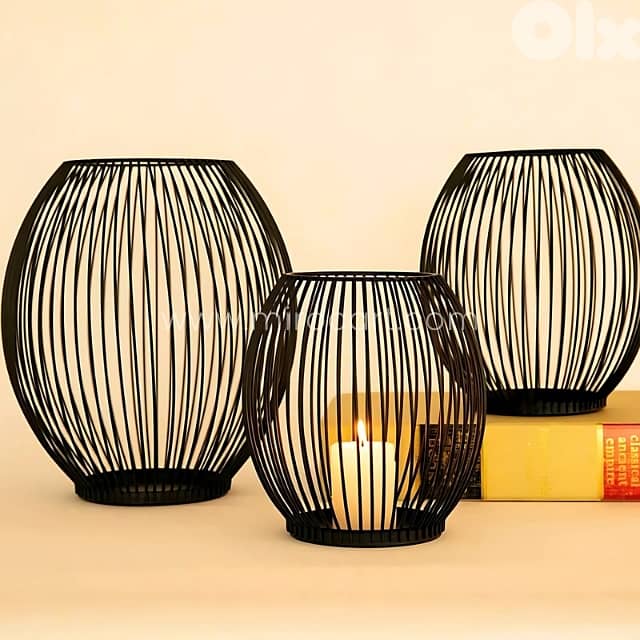 Black Lantern Candle Holders – Geometric Frames for Magical Home Glow 8