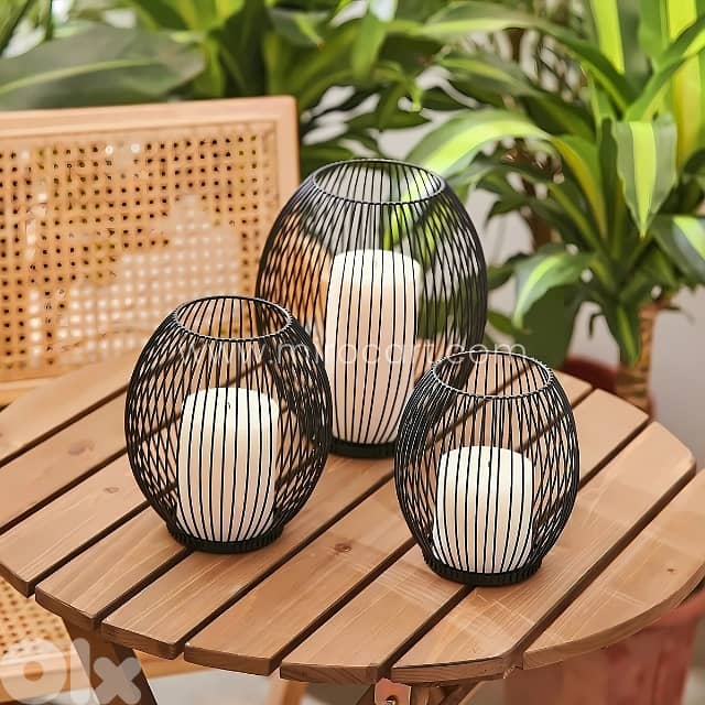 Black Lantern Candle Holders – Geometric Frames for Magical Home Glow 9