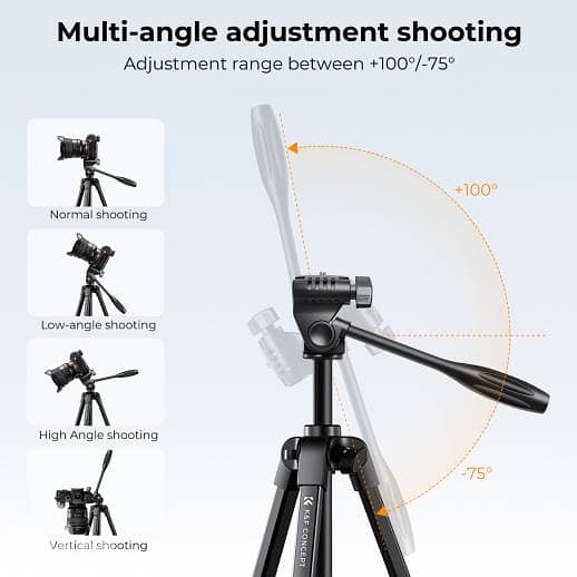 K&F Concept 1.5M Travel Tripod with Bluetooth Remote KF09.125 2