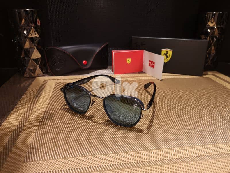 Ray Ban Ferrari Glossy Black luxurious sunglasses with G15 lenses 70% 3
