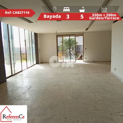 Apartment with garden in bayada شقة + حديقة للبيع في البياضة