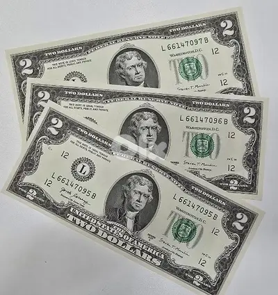 2 Dollars x 3 pcs NEW Consecutive 95B-96B-97B