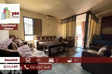 Jounieh/Amwaj 45m2 | Furnished Chalet | Partial View | Cozy | EH