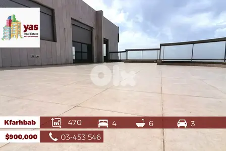 Kfarhbab 470m2 + 100m2 Terrace | Spacious Apartment |  View |Luxury|IV