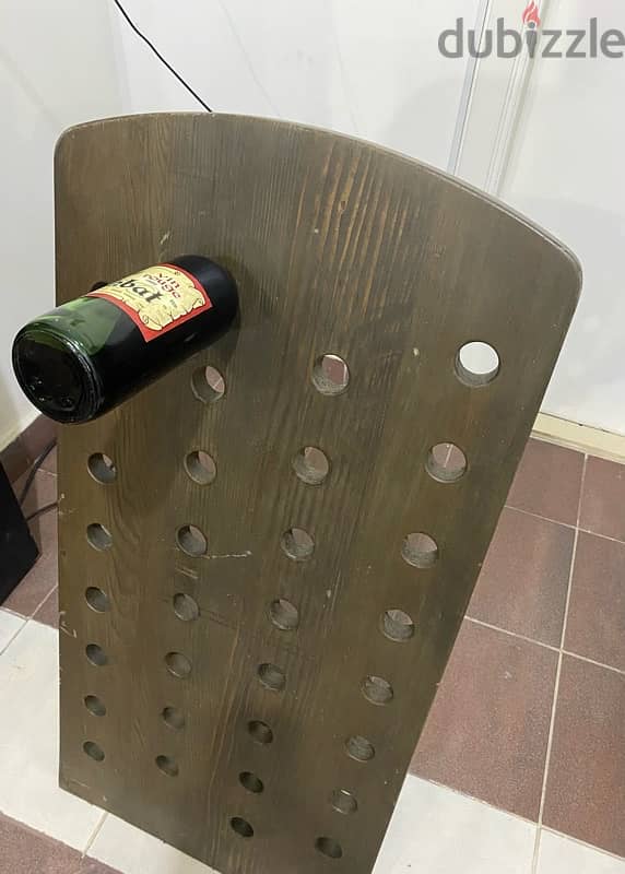 vintage big solid wood wine rack art deco 0