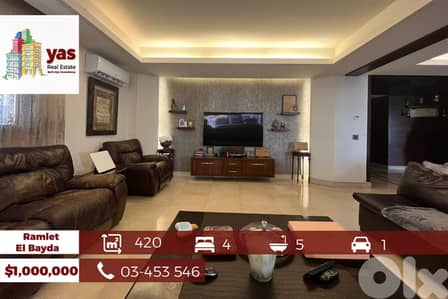 Ramlet El Bayda 420m2 | Luxury Decorated | Excellent Condition|PA