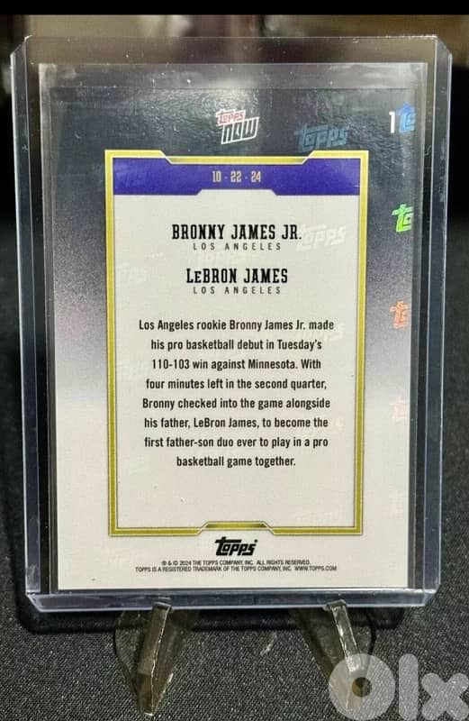 Bronny James Jr. /LeBron James - 2024-25 Topps NOW Card #1 1