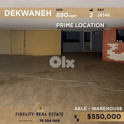 Warehouse for sale in Dekwaneh JS146 مستودع للبيع في الدكوانة